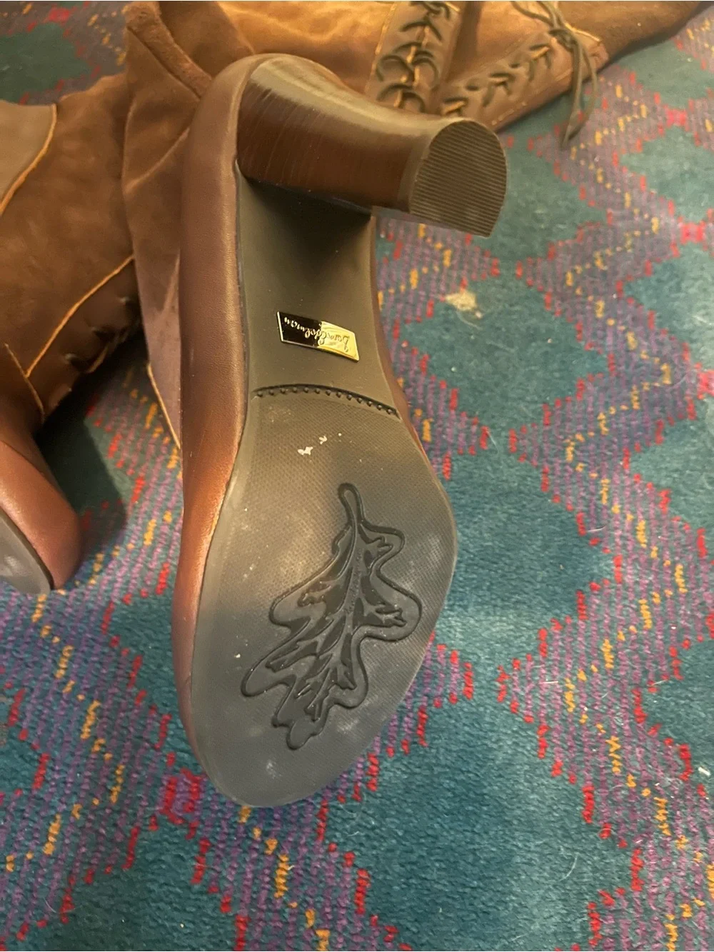 Vintage Sam Edelman Brown Over-the-Knee Lace-Up Heeled Boots